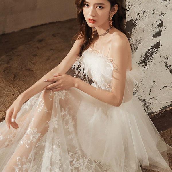 Birthday Party Dresses White Lace Semi Formal Long Dress