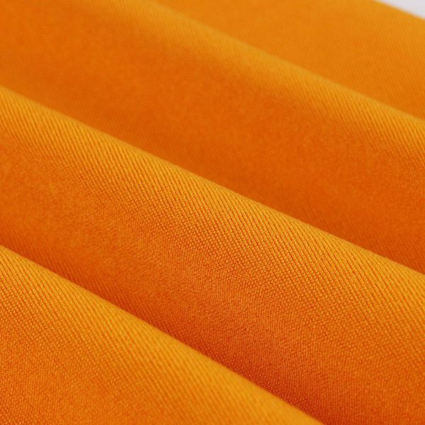 Retro Dress Orange Cut Out 1950s Audrey Hepburn Style Short Sleeves V-Neck Knee Length Swing Dress - Image 7