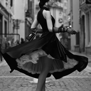 Black Wedding Dresses A-Line Sleeveless Satin Fabric Tea-Length Bridal Gown - Image 7
