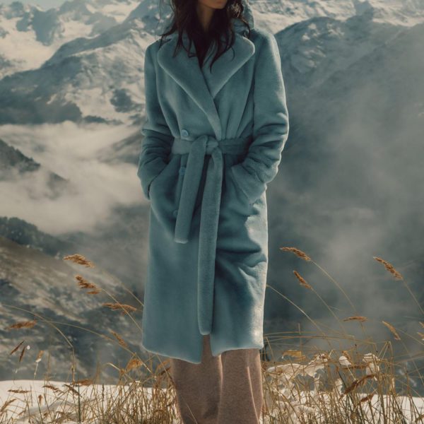 Faux Fur Coats Belted Women Warm Winter Outerwear