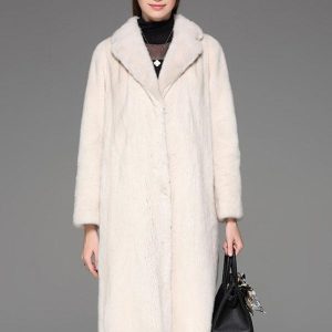 Faux Fur Coats Long Sleeves Chic Oversized Turndown Collar
