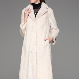 Faux Fur Coats Long Sleeves Chic Oversized Turndown Collar - Image 4