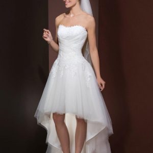 Short Wedding Strapless Sleeveless A-Line Knee-Length Bridal Gowns