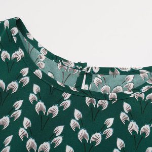Floral Dress Midi Dress Dresses Stretch Sash Jewel Neck Short Sleeves Bohemian Summer
