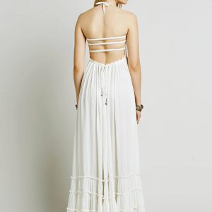 Boho Long Backless Hippie Vestidos Mujer Ethnic Cotton Party Dresses - Image 2