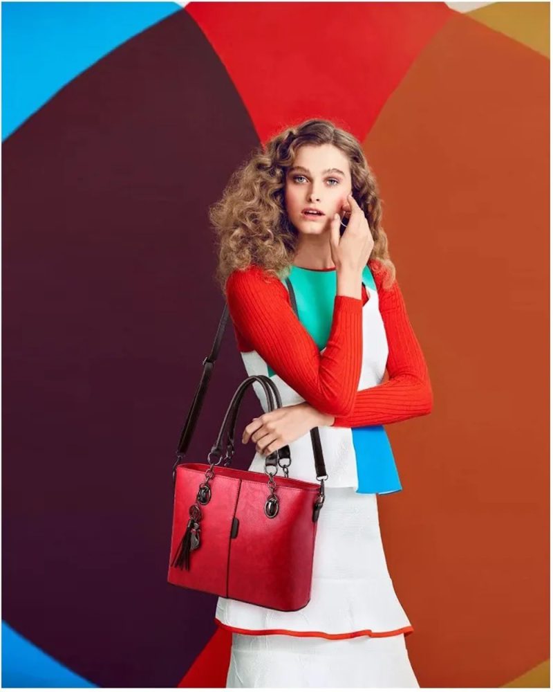 Luxury Designer Big Crossbody Solid Shoulder Leather Handbag