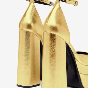Platform Women Squared Toe Chunky Heel Ankle Strap Pumps - Image 5
