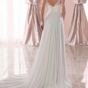 Plus Size Wedding Dresses Chiffon Lace Applique Beach Wedding Bridal Dress Free Customization - Image 2