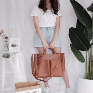 Pu Leather Famous Brands Casual Big Tote Vintage laptop Handbags - Image 2