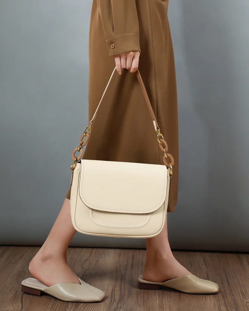 Trendy Leather Fashion Wild High-end Shoulder Messenger Saddle Bag