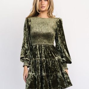 Velvet Ruffles Daily Casual Long Sleeves Jewel Neck Spring Short Mini Dresses