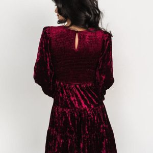 Velvet Ruffles Daily Casual Long Sleeves Jewel Neck Spring Short Mini Dresses - Image 4