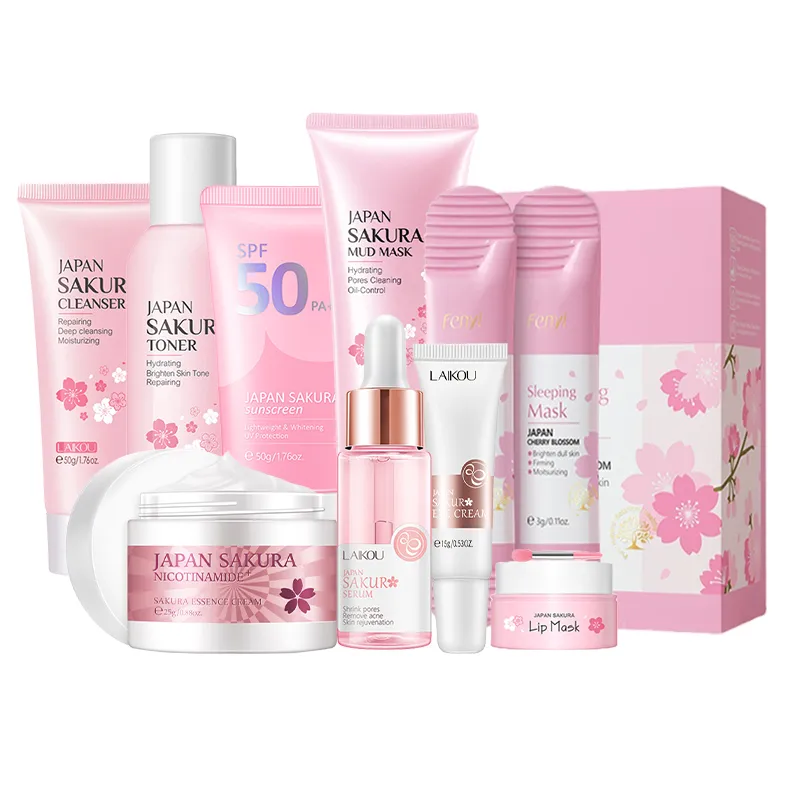 9pcs Facial Products Kit Sakura Skin Care Set  Skincare Product