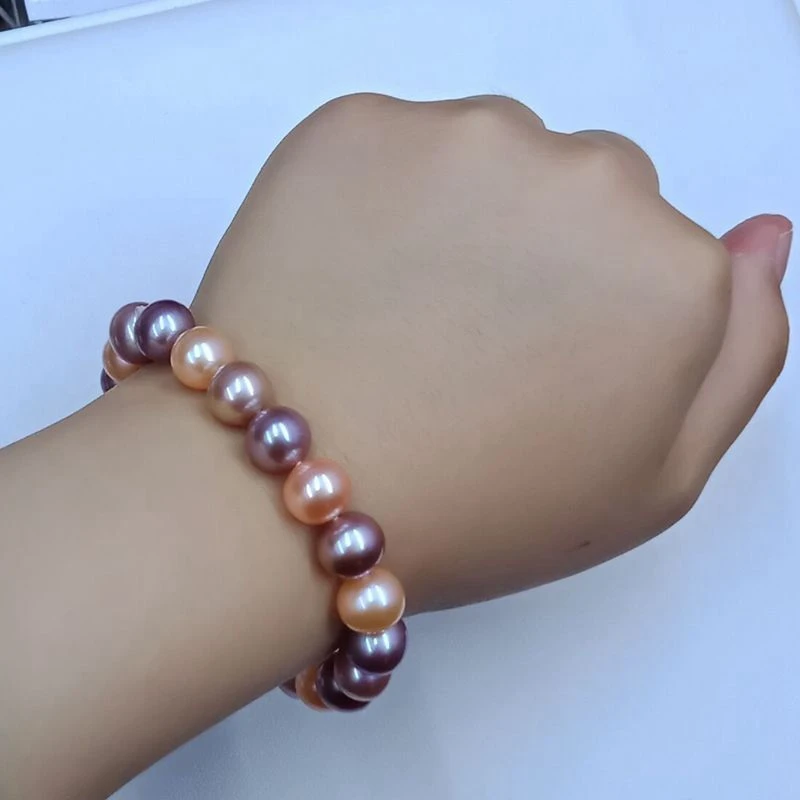 Big Pearl Natural Freshwater Mirror Bright Pearl Bracelet Edison Candy Dazzling Mixed Color Buckle Classic