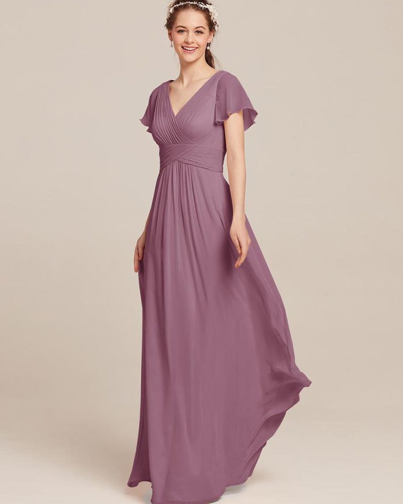 Bridesmaid Dresses Chiffon A-Line Floor-Length Formal Gown