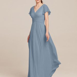 Bridesmaid Dresses Chiffon A-Line Floor-Length Formal Gown - Image 2