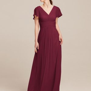 Bridesmaid Dresses Chiffon A-Line Floor-Length Formal Gown - Image 3