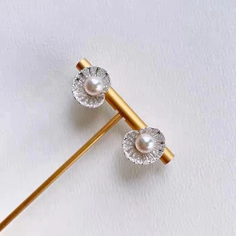 Bright Shell Conch Shape Full Diamond Zircon Temperament Elegant earring