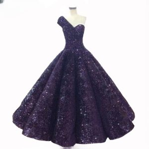 Luxury Sequins Wedding Dress One Shoulder High-end Vintage Bridal Gown - Image 8