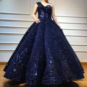 Luxury Sequins Wedding Dress One Shoulder High-end Vintage Bridal Gown - Image 7