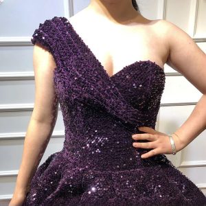 Luxury Sequins Wedding Dress One Shoulder High-end Vintage Bridal Gown - Image 6