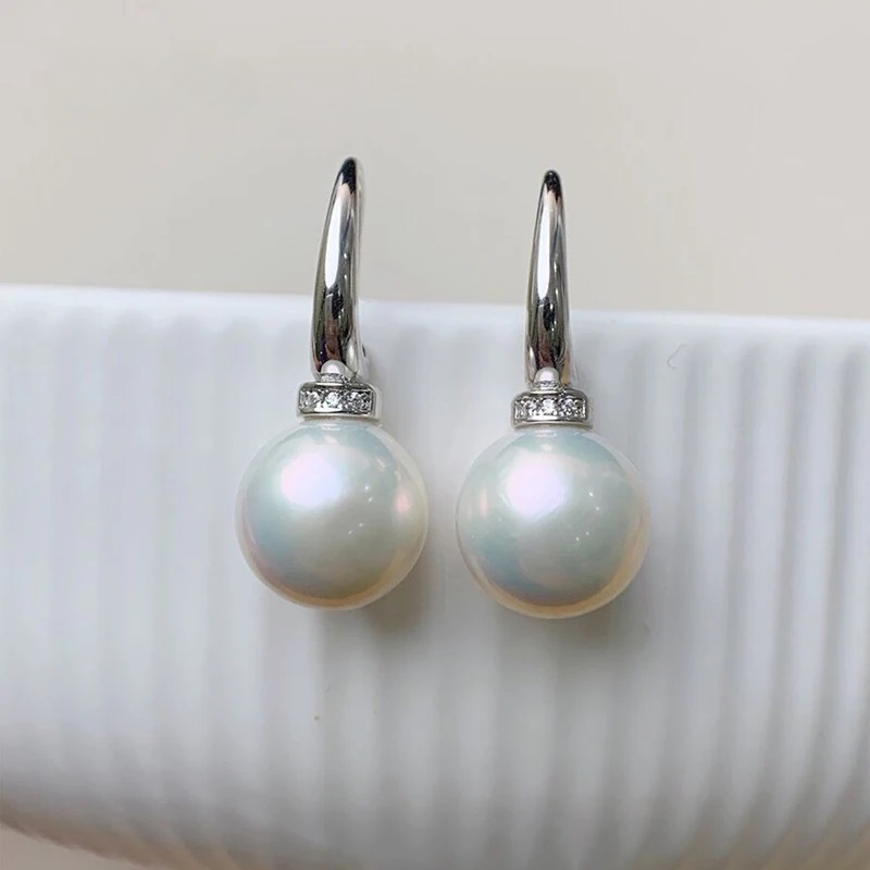 Natural Freshwater Edison Pearl Ear Hooks Simple and Elegant with A High Quality Sense Earrings