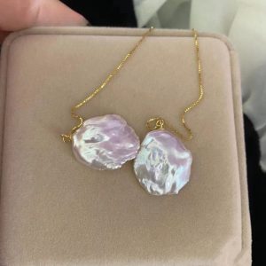 Natural Strong Baroque Shaped Petal Pearl Long Earline Super Fairy Fresh INS Style Earrings - Image 3