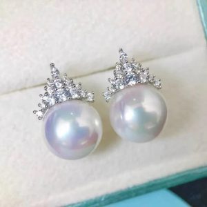 Pearl Earrings Ice Queen Zircon Aurora Edison Silver Fashion - Image 2