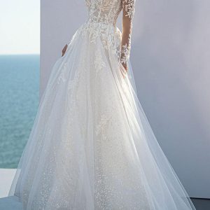 Simple Wedding Dress With Train Lace A-Line Bridal Dresses