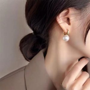 Sterling Pearl Earrings Strong Light Edison Round Fashion Simple Jewelry - Image 3