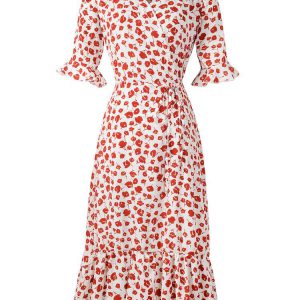 Summer Dress Floral Print Chiffon Beach Dress - Image 6