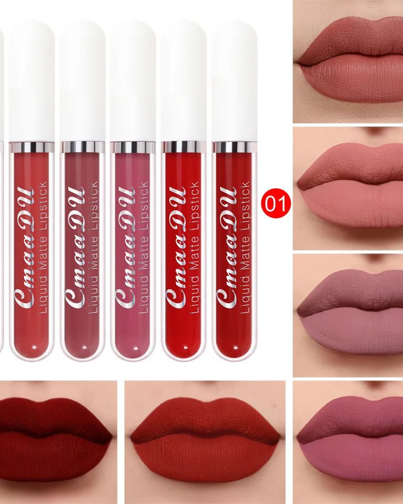 6PcsLot Liquid Lipstick Waterproof Long Lasting Lip Glosses Matte Velvet Not-stick Lips Cosmetic