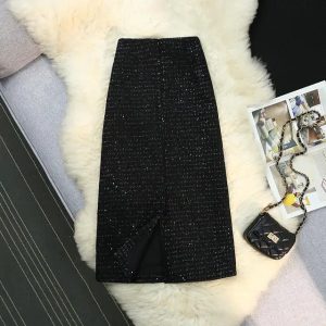Dazzling Vintage Sequin Skirt  Mid-Calf Length with Natural Waistline for All Occasions - Image 2