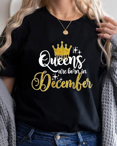 Fashionable Birthday Queen Statement T-Shirt - Celebrate Your Month in Style
