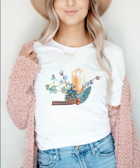 Fluttering Elegance: Summer Watercolor Print T-shirt for Women