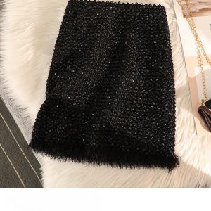 Fur Tassel Sequined Club A-line Retro Party Mini Skirts - Image 5