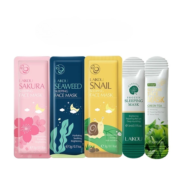 LAIKOU Sakura Seaweed Centella Snail Collagen Sleeping Mask Individual Packaging Nourishing Skin Repair Skin Barrier Face Mask