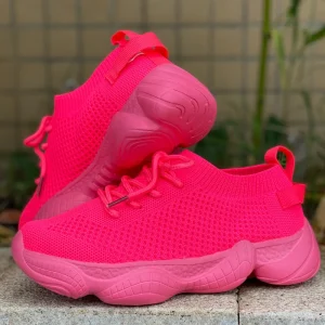 Women Sneakers Mesh Breathable Flats Shoes Lace Up Running Shoes