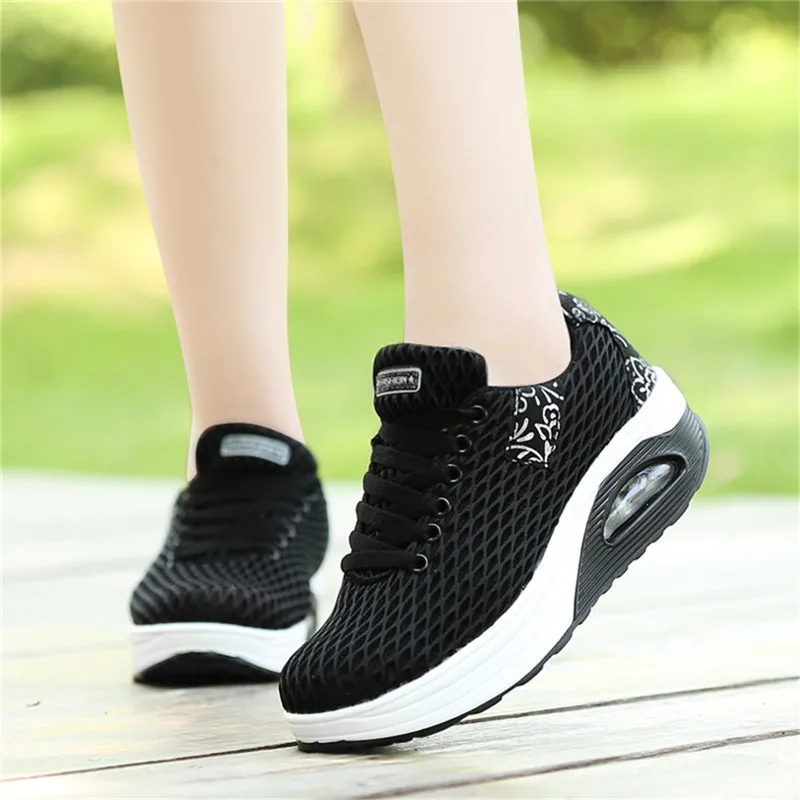 Women Sneakers Shoes Height Increasing Wedges Shoes