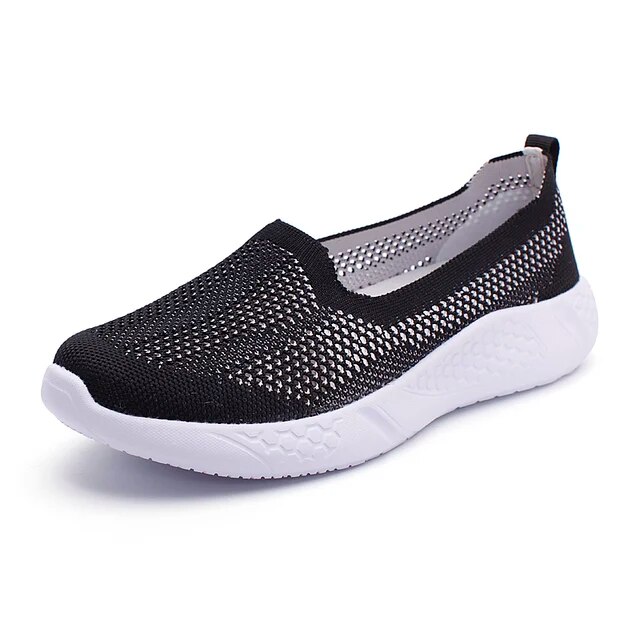 Women's Walking Shoes Breathable Lightweight Slip-on Mother Shoe