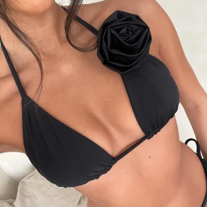 3 Pieces Bikini Flower Beachwear Swimming Suit Bathing Suit With Skirt - Image 5