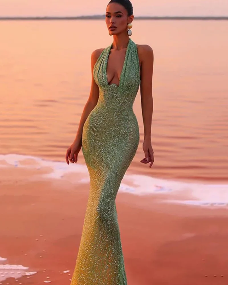 Alluring Sequin Mermaid Tail Gown  Perfect Blend of Glamour and Grace