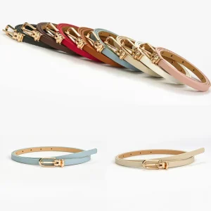 Candy Color Thin Belt Pants Jeans Dress Belt Alloy Pin Buckle Waistband's Adjustable - Image 2