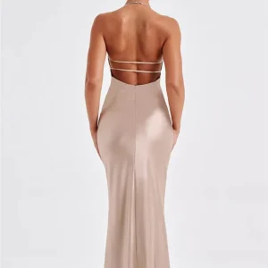 Elegant Backless Maxi Dress Spaghetti Strap Sleeveless Bodycon Club Party Long Dress - Image 9