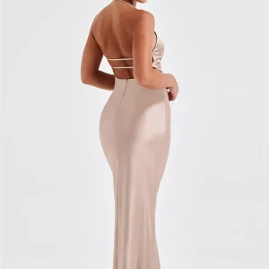 Elegant Backless Maxi Dress Spaghetti Strap Sleeveless Bodycon Club Party Long Dress - Image 8