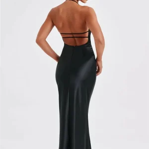 Elegant Backless Maxi Dress Spaghetti Strap Sleeveless Bodycon Club Party Long Dress - Image 4