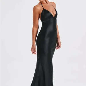 Elegant Backless Maxi Dress Spaghetti Strap Sleeveless Bodycon Club Party Long Dress - Image 3