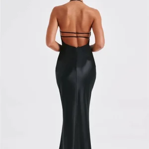 Elegant Backless Maxi Dress Spaghetti Strap Sleeveless Bodycon Club Party Long Dress - Image 2