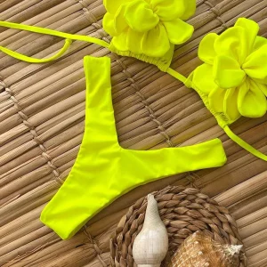 Floral Micro Swimsuit Swimwear Thong Beach Wear Bikinis Set - Image 2