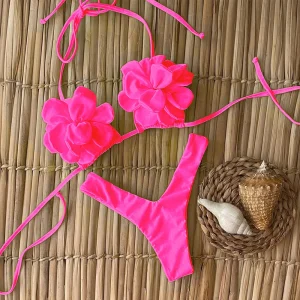 Floral Micro Swimsuit Swimwear Thong Beach Wear Bikinis Set - Image 4
